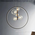 Black Iron Ring Bubble Glass pendant lamp